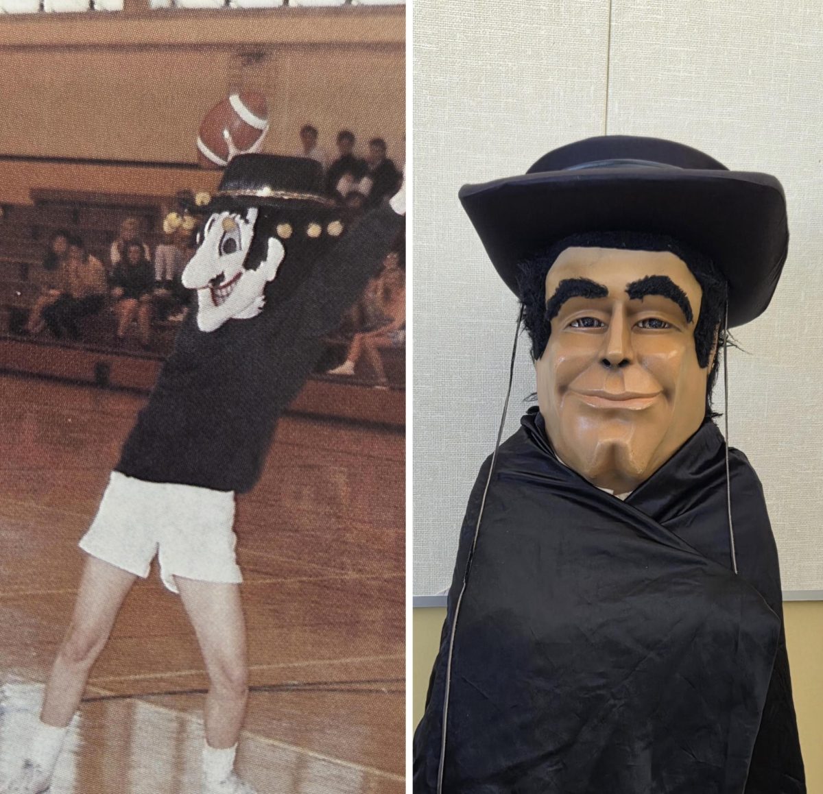 Mascot from 1989 (L), current mascot (R).