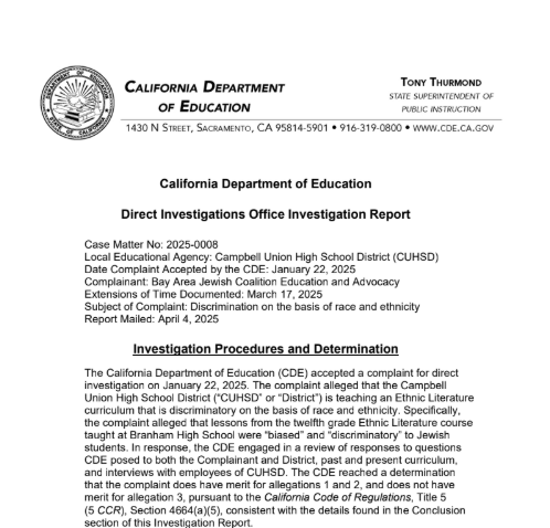 Allegations made about CUHSD's Ethnic Studies Curriculum