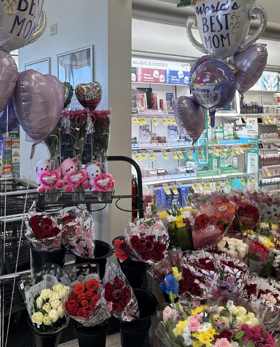 Gifts at a Walgreens for Mother's Day.